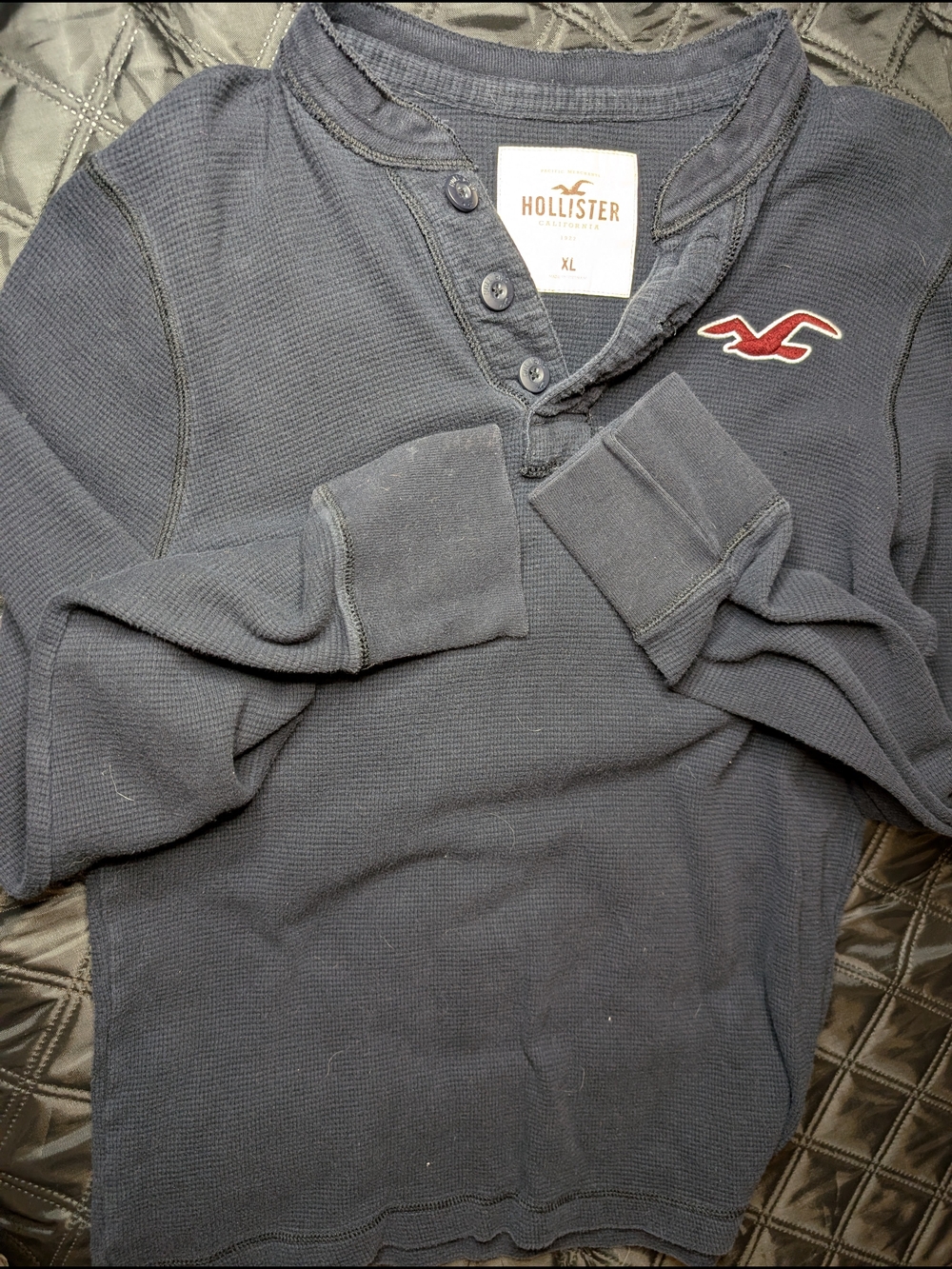 ​Hollister California Vintage Style Thermal Henley Shirt XL